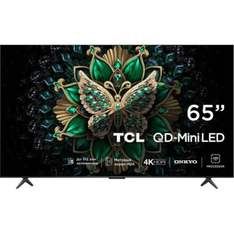 Телевизор LED TCL 65″ 65C6K QD-Mini LED Frameless черный