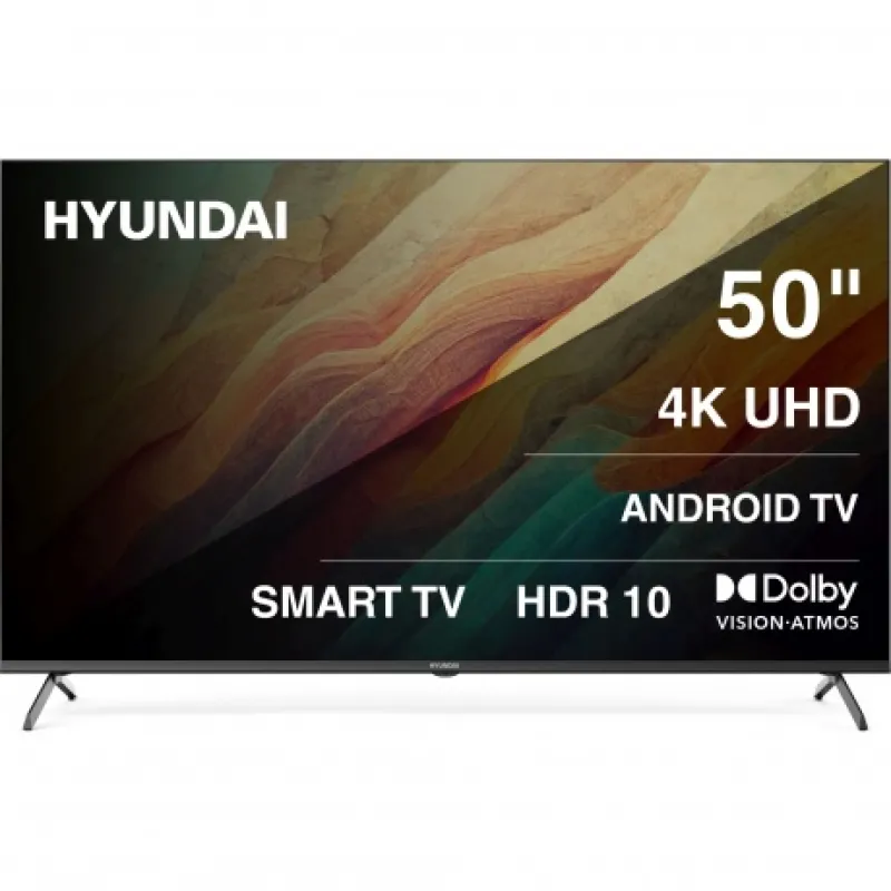 Телевизор LED Hyundai 50″ H-LED50BU7009 Android TV Frameless черный 4K Ultra HD 60Hz MEMC DVB-T DVB-T2 DVB-C DVB-S DVB-S2 USB WiFi Smart TV
