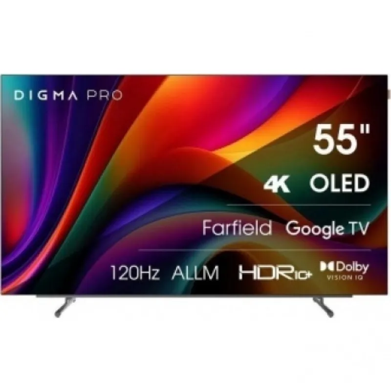 Телевизор OLED Digma Pro 55″ OLED 55M Google TV Frameless черный/серебристый 4K Ultra HD 120Hz DVB-T DVB-T2 DVB-C DVB-S DVB-S2 USB WiFi Smart TV