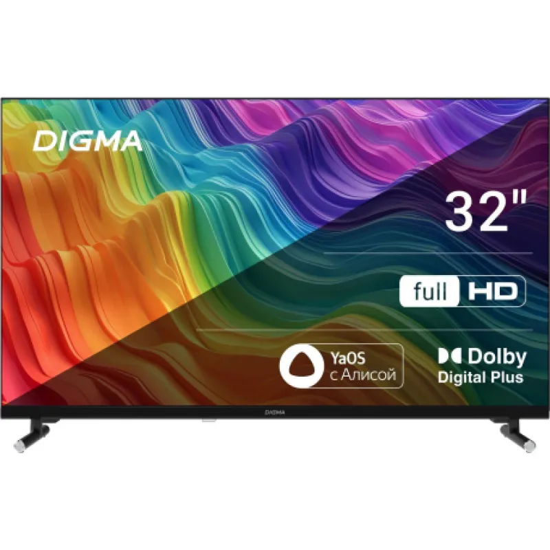 Телевизор Digma DM-LED32SBB33 32″ FULL HD LED Smart Яндекс.ТВ Frameless черный