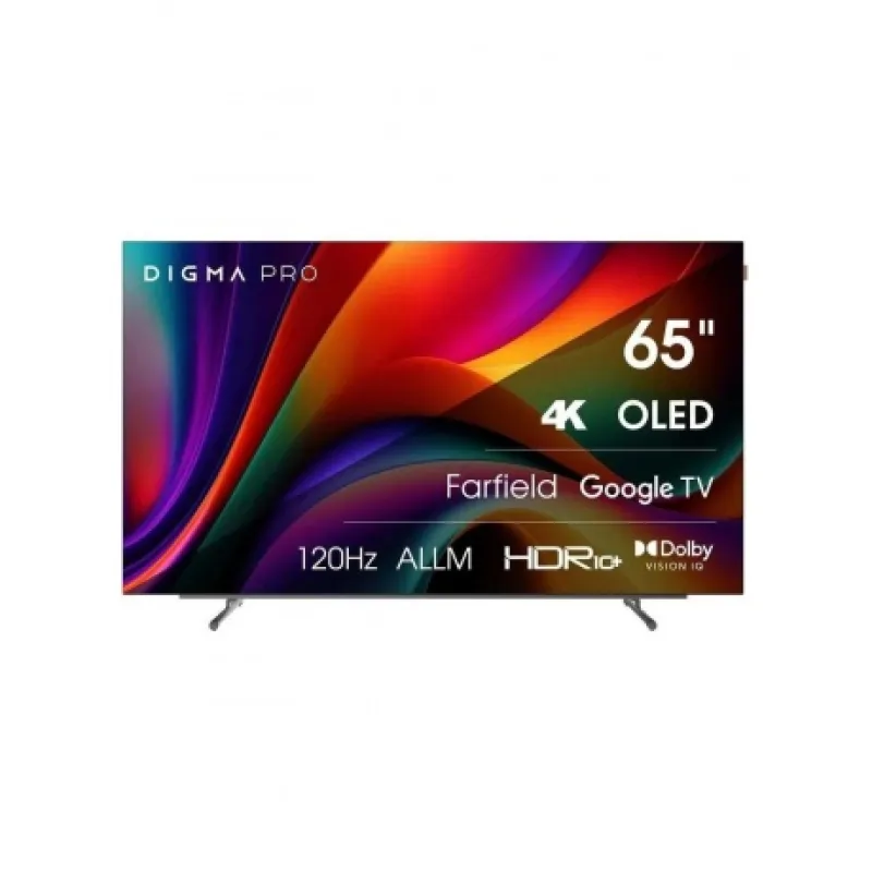 Телевизор OLED Digma Pro 65″ OLED 65M Google TV Frameless черный/серебристый 4K Ultra HD 120Hz DVB-T DVB-T2 DVB-C DVB-S DVB-S2 USB WiFi Smart TV